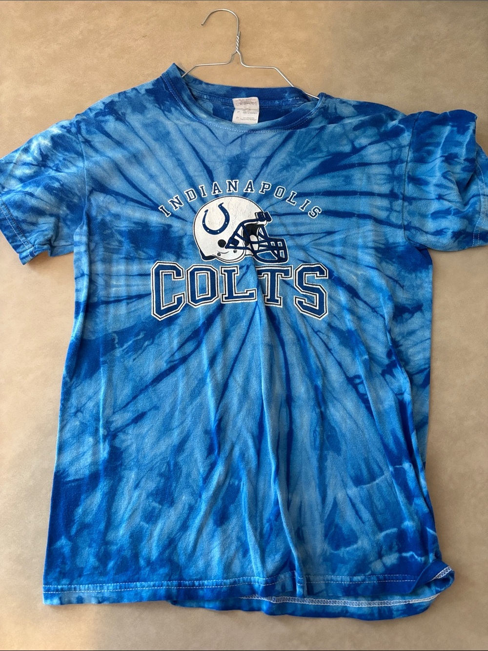 Gildan Blue Tie-Dye Cotton Crew Neck T-Shirt